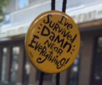 <p>This button was given to me by a co-worker who knew of the many challenges I over came throughout my life..</p>